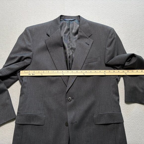 Burberrys Blazer Suit Jacket Sport Coat Gray Pinstripe Size 40R - Picture 5 of 16